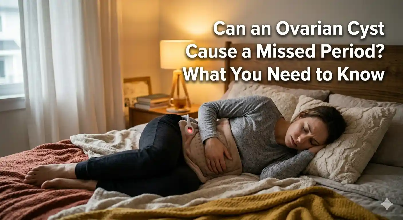 ovarian cyst missed period, can ovarian cyst delay period, ovarian cyst symptoms, missed period causes, why is my period late, ovarian cyst and irregular periods, PCOS missed periods, hormonal imbalance periods, ovarian cyst treatment, signs of ovarian cyst, delayed period reasons, menstrual cycle problems, cyst on ovary symptoms, period delay due to cyst, women reproductive health, endometriosis and missed periods, pelvic pain causes female, irregular periods causes, ovarian cyst diagnosis, ultrasound ovarian cyst, period problems solution, late period not pregnant, causes of missed menstruation, ovary cyst effects, menstrual health awareness