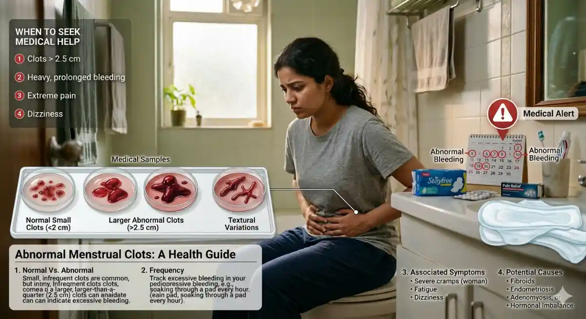 heavy menstrual bleeding, blood clots during period, large clots period causes, menorrhagia symptoms, why am I passing blood clots, period clots meaning, heavy period treatment, fibroids symptoms, endometriosis bleeding, PCOS heavy periods