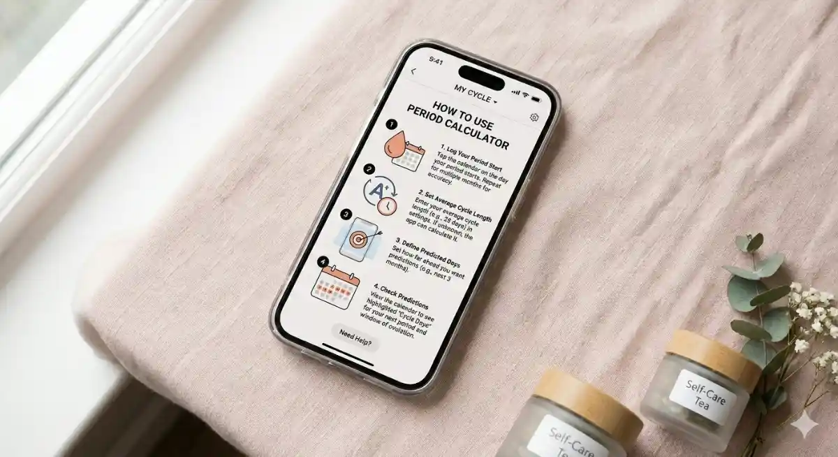 how to use period calculator, period calculator guide, menstrual cycle calculator, ovulation calculator, period tracker tips, calculate next period date, fertility window calculator, period prediction tool, menstrual cycle tracking, ovulation prediction method, period cycle length calculator, track menstrual cycle accurately, women health tracking tool, period calendar guide, how to track periods, pregnancy planning calculator, safe days calculator, irregular periods tracking, ovulation day prediction, cycle tracking for beginners