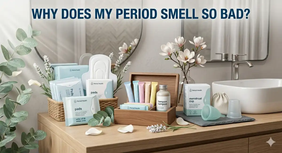 period smell, why does my period smell bad, fishy smell during period, menstrual odor causes, bad period smell treatment, vaginal odor during menstruation, period hygiene tips, strong smell during period, menstrual health, vaginal infections smell